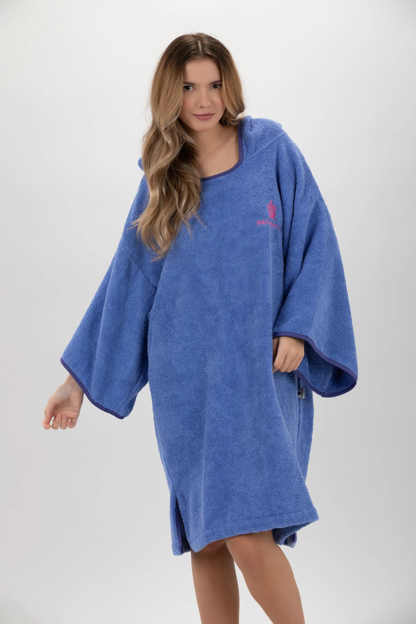 Surf Poncho Purple - One Size - Cotton - with sleeves
