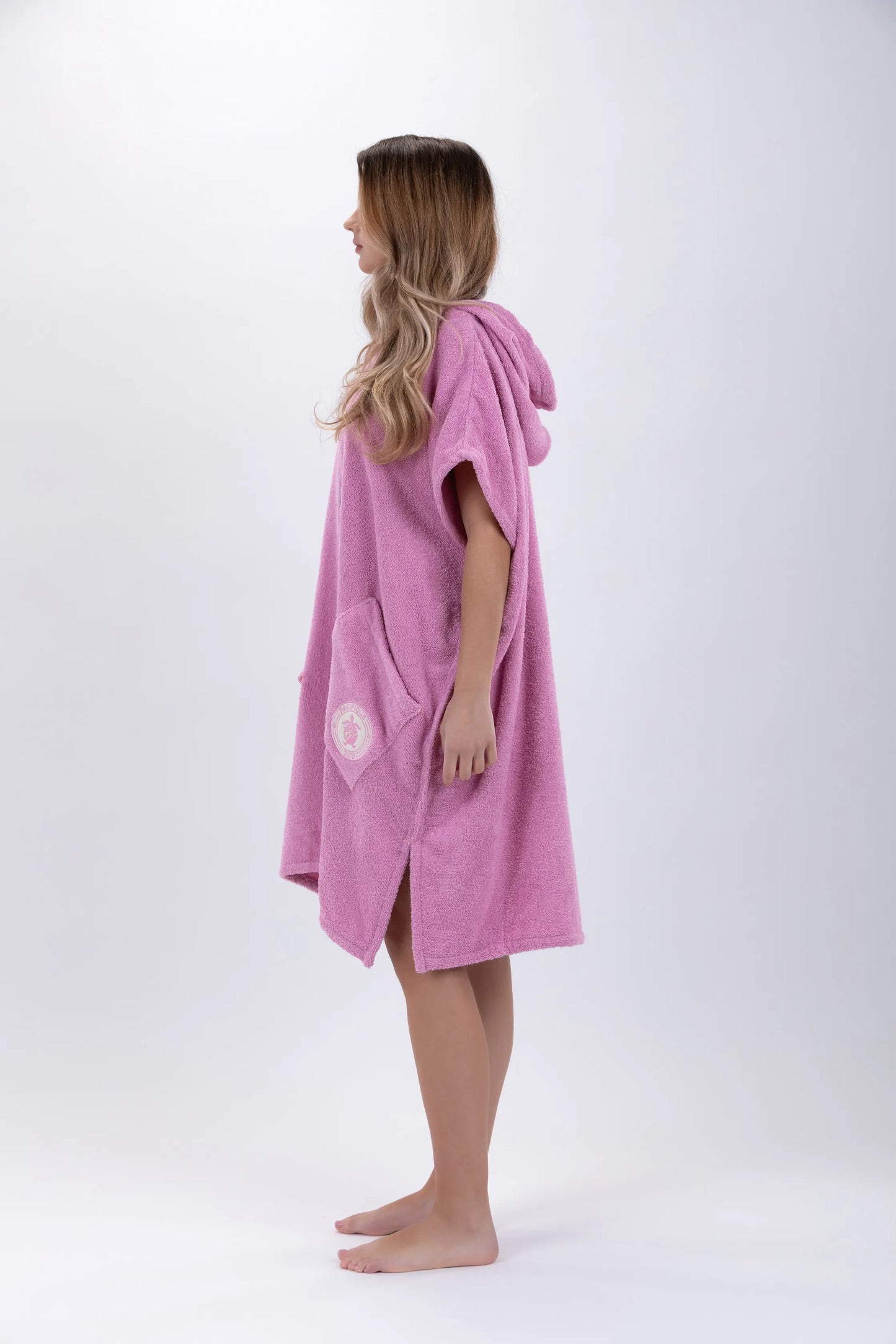 Poncho Surf Rosa - Einheitsgröße - Baumwolle - Ärmellos - Mit Reißverschluss