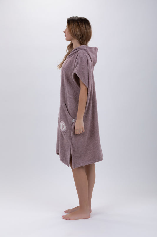 Surf Poncho Marrón - Talla Única - Algodón - Sin mangas - Con cremallera