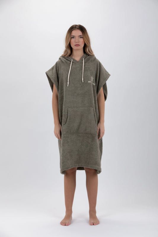 Poncho Surf Verde - Taglia Media - Cotone - senza maniche