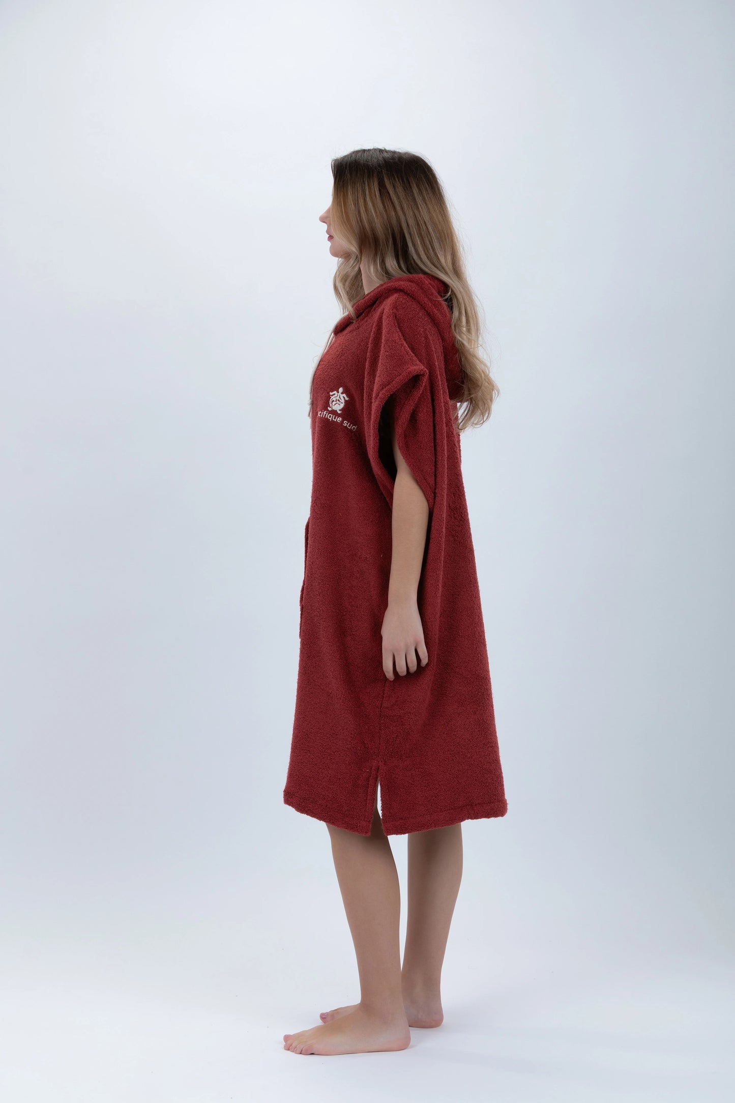 Poncho Surf Burdeos - Tamaño Medio - Algodón - sin mangas