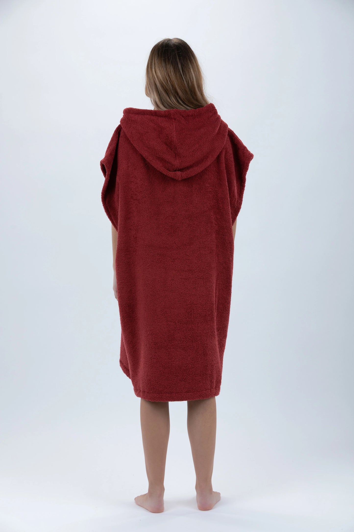 Poncho Surf Burdeos - Tamaño Medio - Algodón - sin mangas