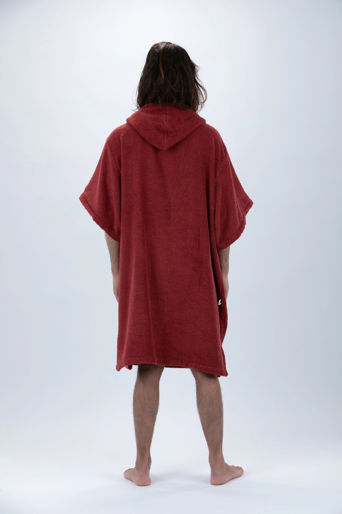 Poncho Surf Bordeaux - Einheitsgröße - Baumwolle - mit Ärmeln