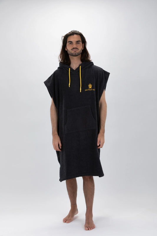 Surf Poncho Gris Oscuro - Talla Grande - Algodón - Sin mangas