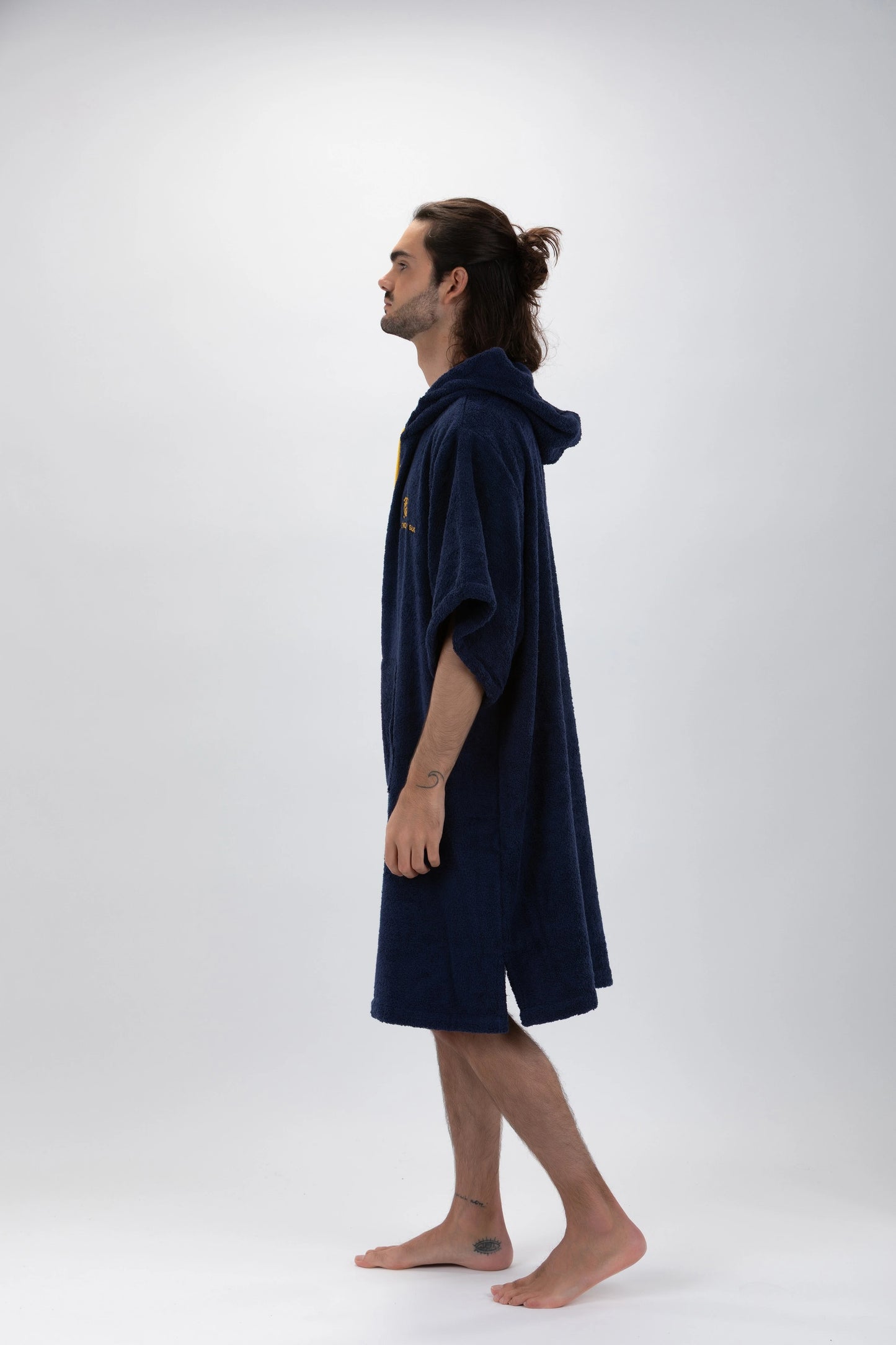 Poncho Surf Dunkelblau - Einheitsgröße - Baumwolle - mit Ärmeln