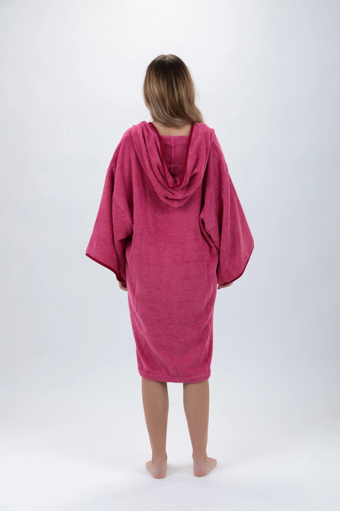 Pinker Surf-Poncho – Einheitsgröße – Baumwolle – mit Ärmeln