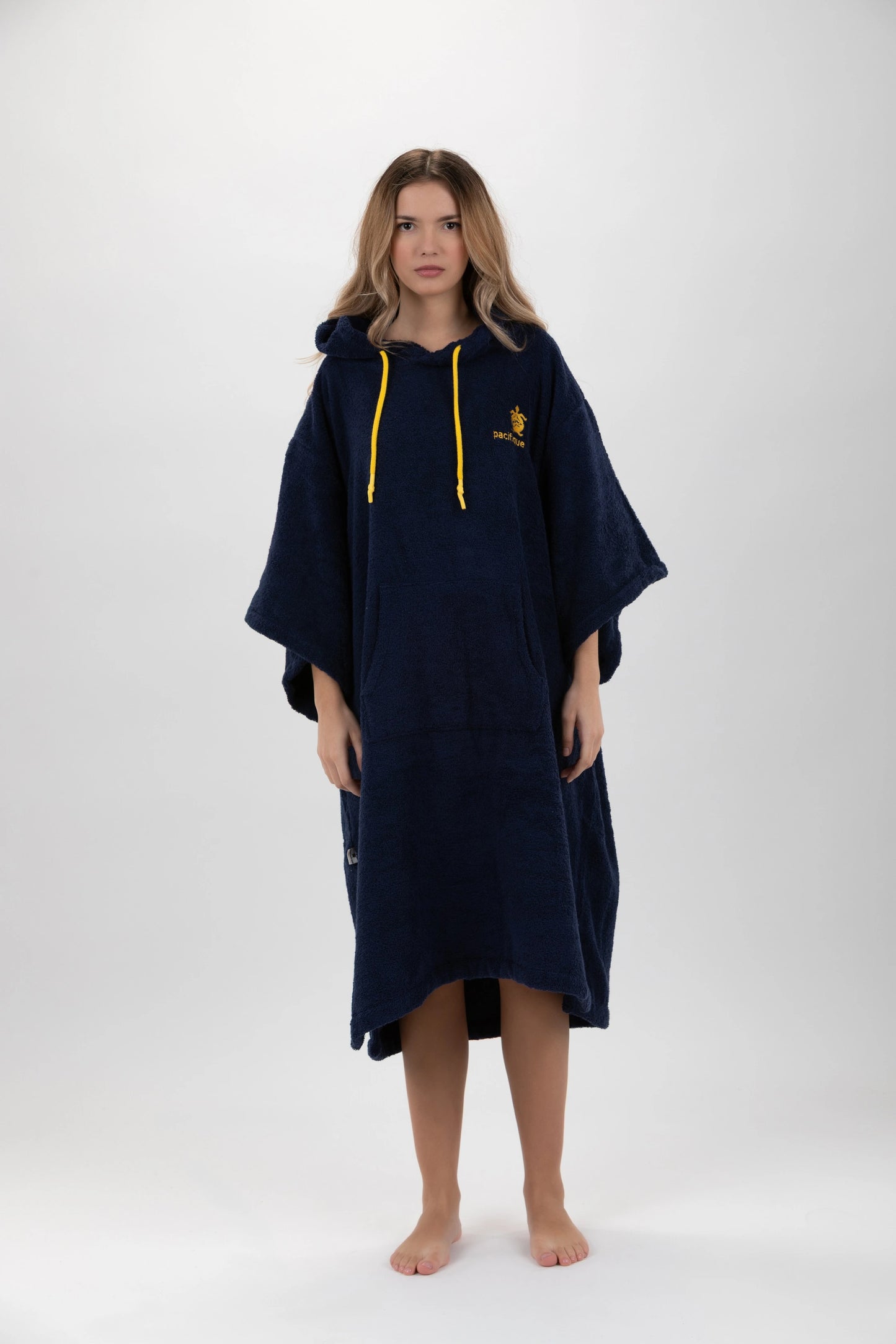 Poncho Surf Dunkelblau - Einheitsgröße - Baumwolle - mit Ärmeln