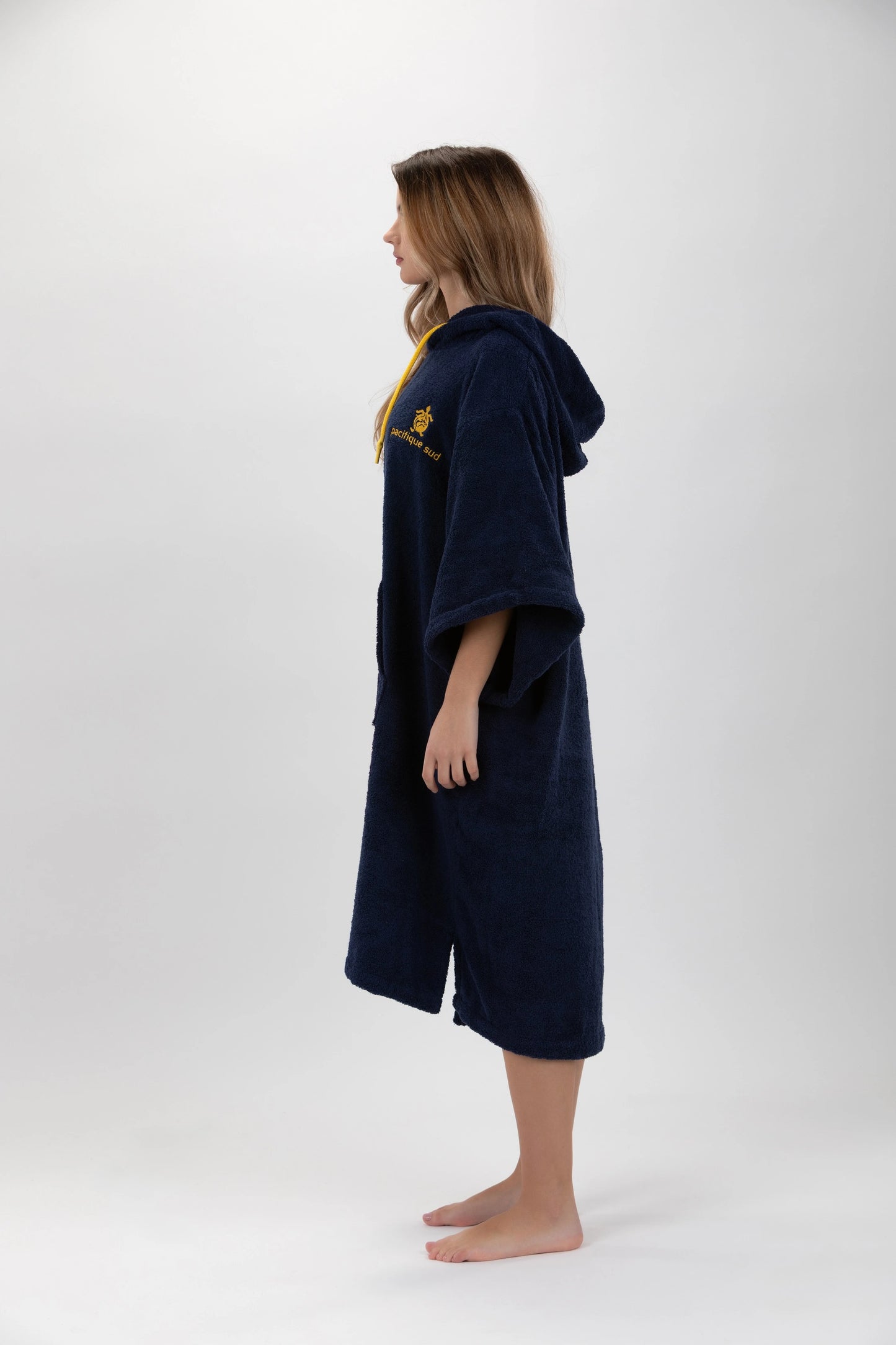 Poncho Surf Dunkelblau - Einheitsgröße - Baumwolle - mit Ärmeln