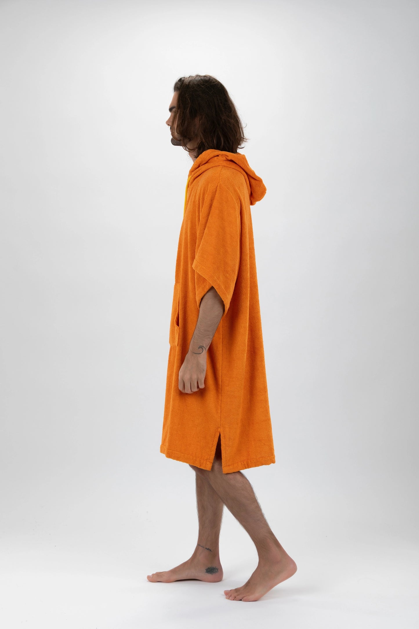 Poncho Surf Orange - Einheitsgröße - Tencel - Mit Ärmeln