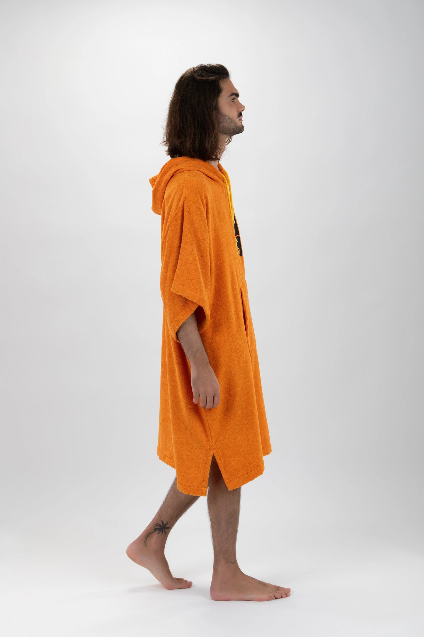 Poncho Surf Orange - Einheitsgröße - Tencel - Mit Ärmeln