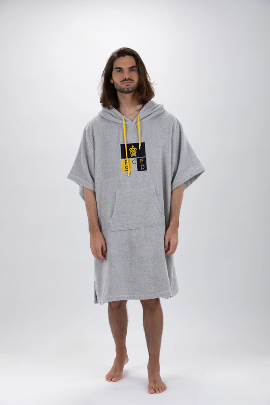 Surf Poncho Gris Claro - Talla Única - Algodón - con mangas
