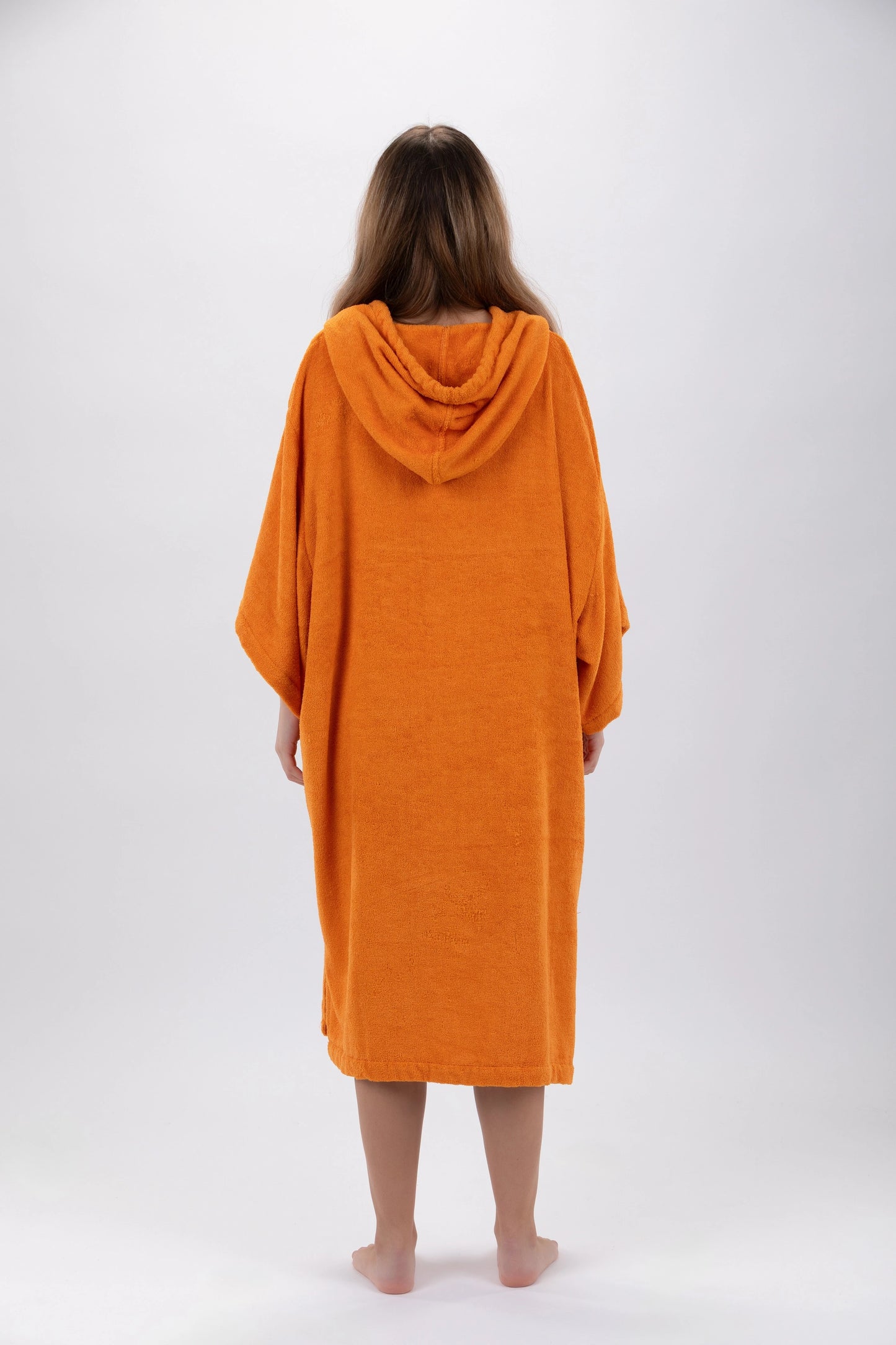 Poncho Surf Orange - Einheitsgröße - Tencel - Mit Ärmeln