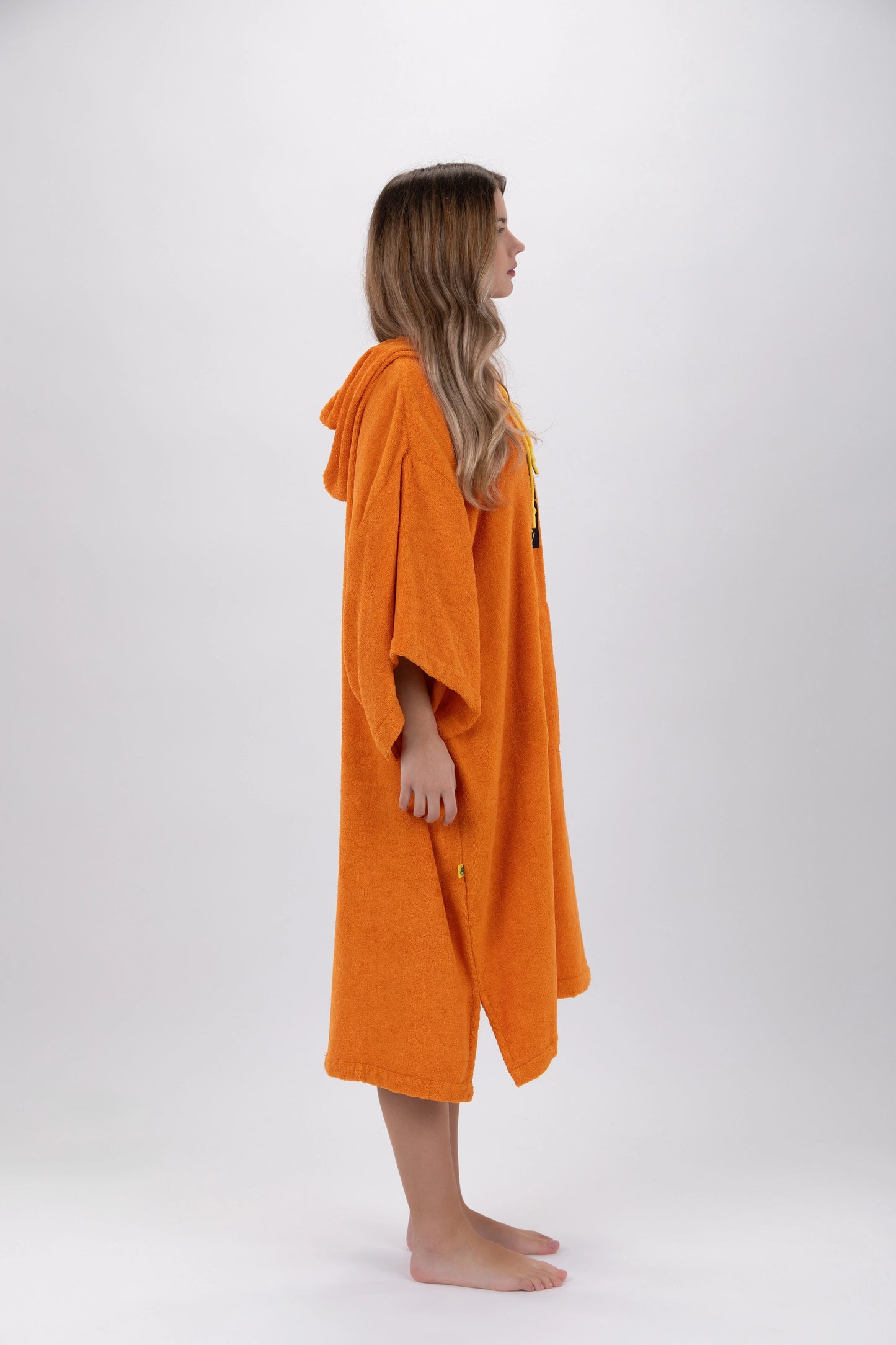Poncho Surf Orange - Einheitsgröße - Tencel - Mit Ärmeln