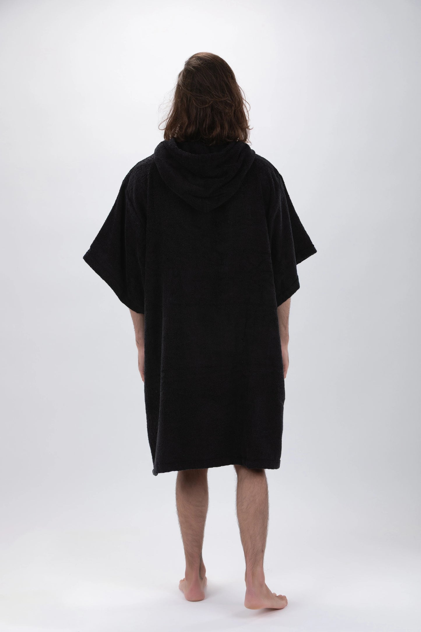 Poncho Surf Schwarz - Einheitsgröße - Tencel - Mit Ärmeln