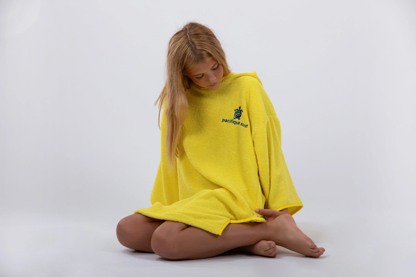 Poncho Surf Kids - Gelb - Baumwolle - Mit Ärmeln