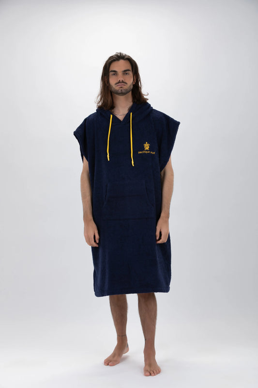 Surf Poncho Azul - Talla Grande - Algodón - sin mangas