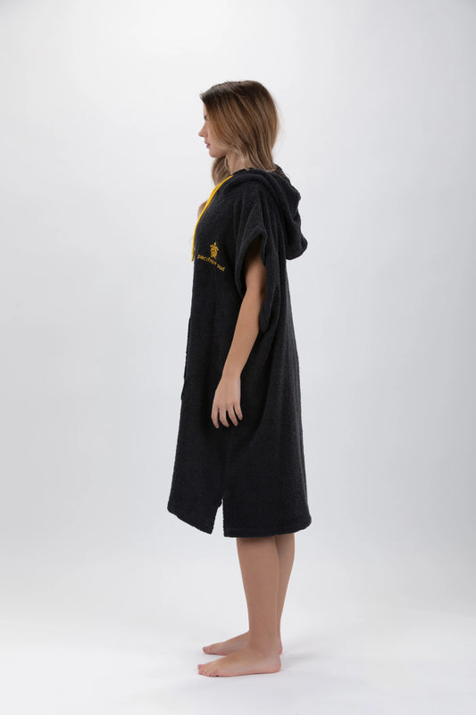 Surf Poncho Sötétszürke - Közepes méret - Pamut - Ujjatlan