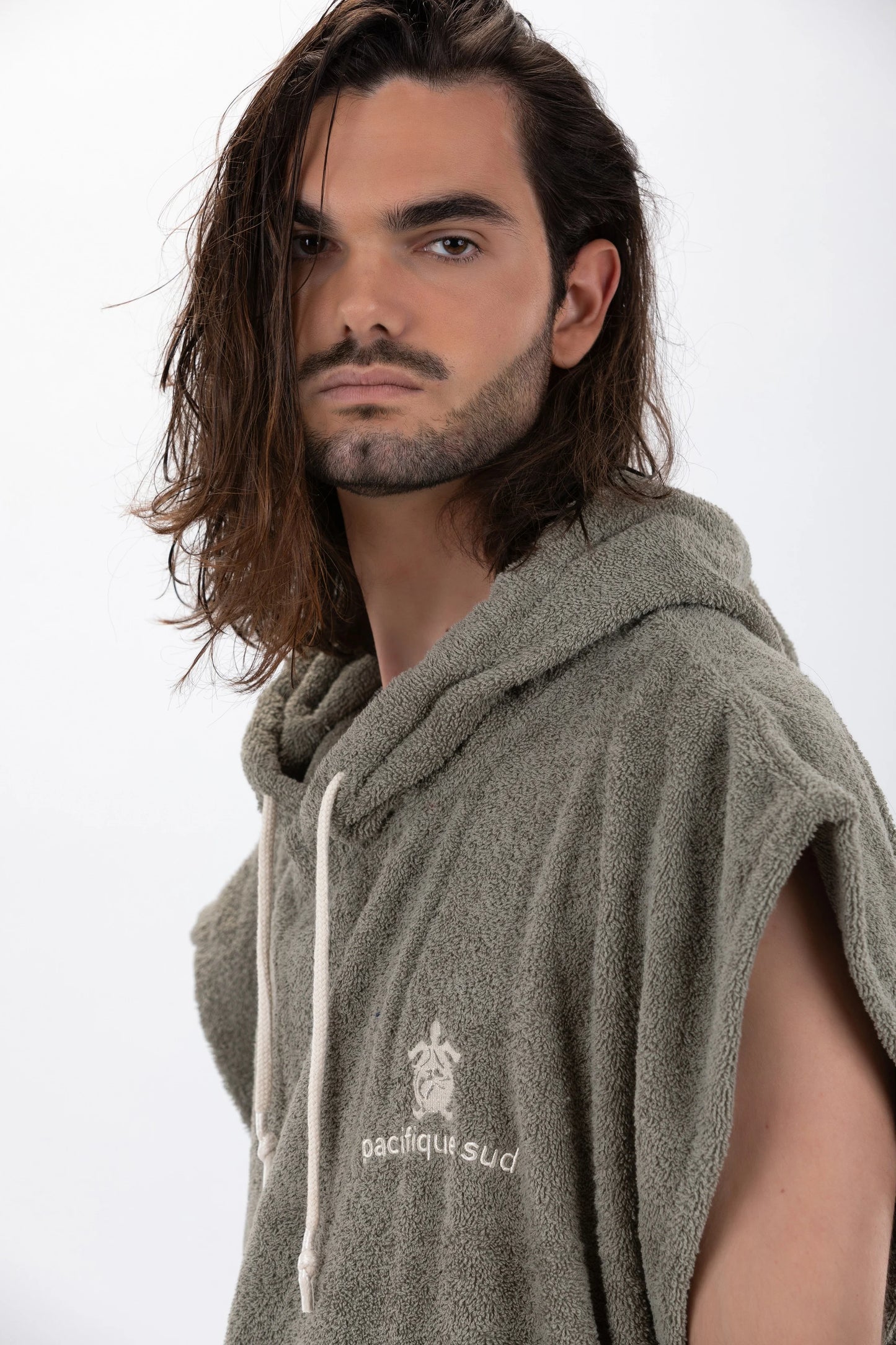 Poncho Surf Grün - Größe Large - Baumwolle - ohne Ärmel