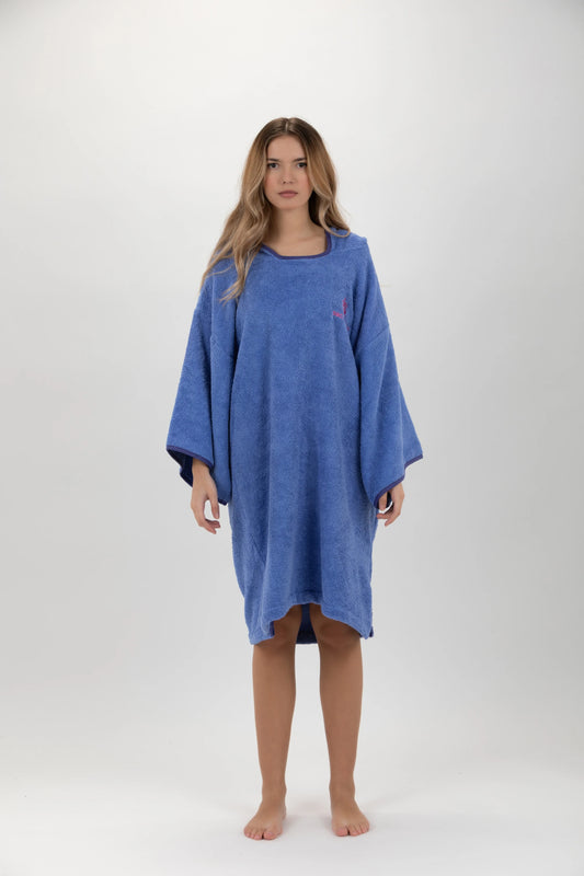 Poncho de surf morado - Talla única - Algodón - con mangas
