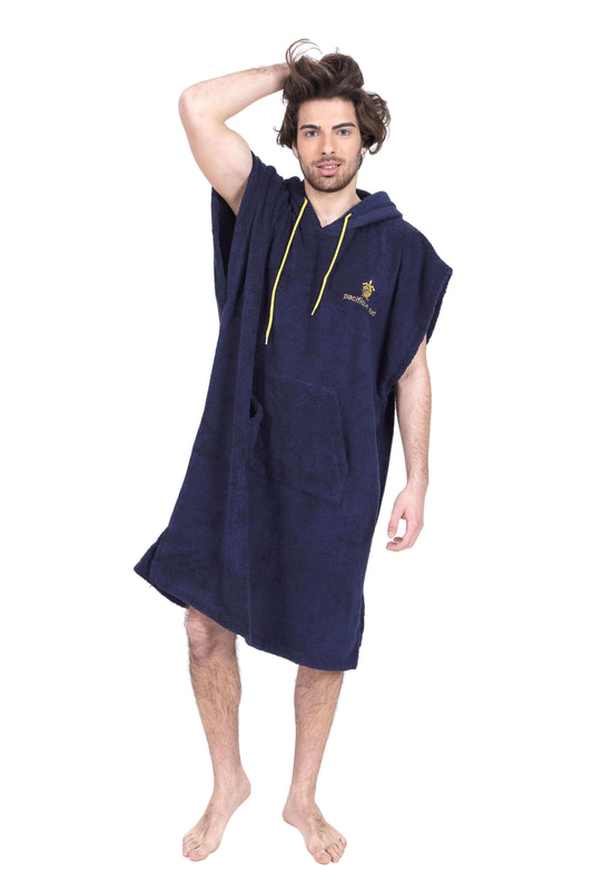 Blue and Yellow Long Sleeveless Surf Poncho