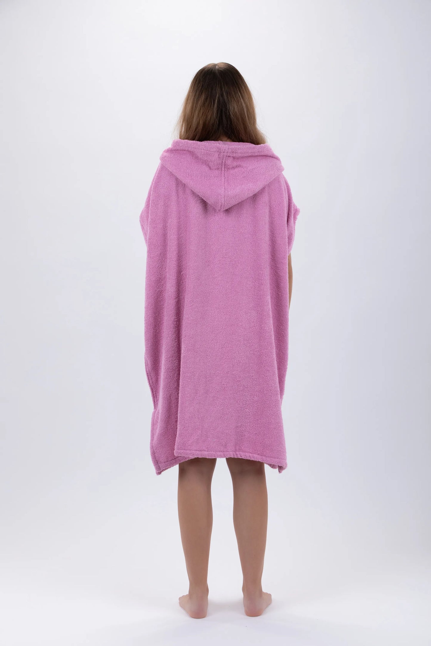 Poncho Surf Rosa - Talla Única - Algodón - Sin mangas - Con Cierre Zip