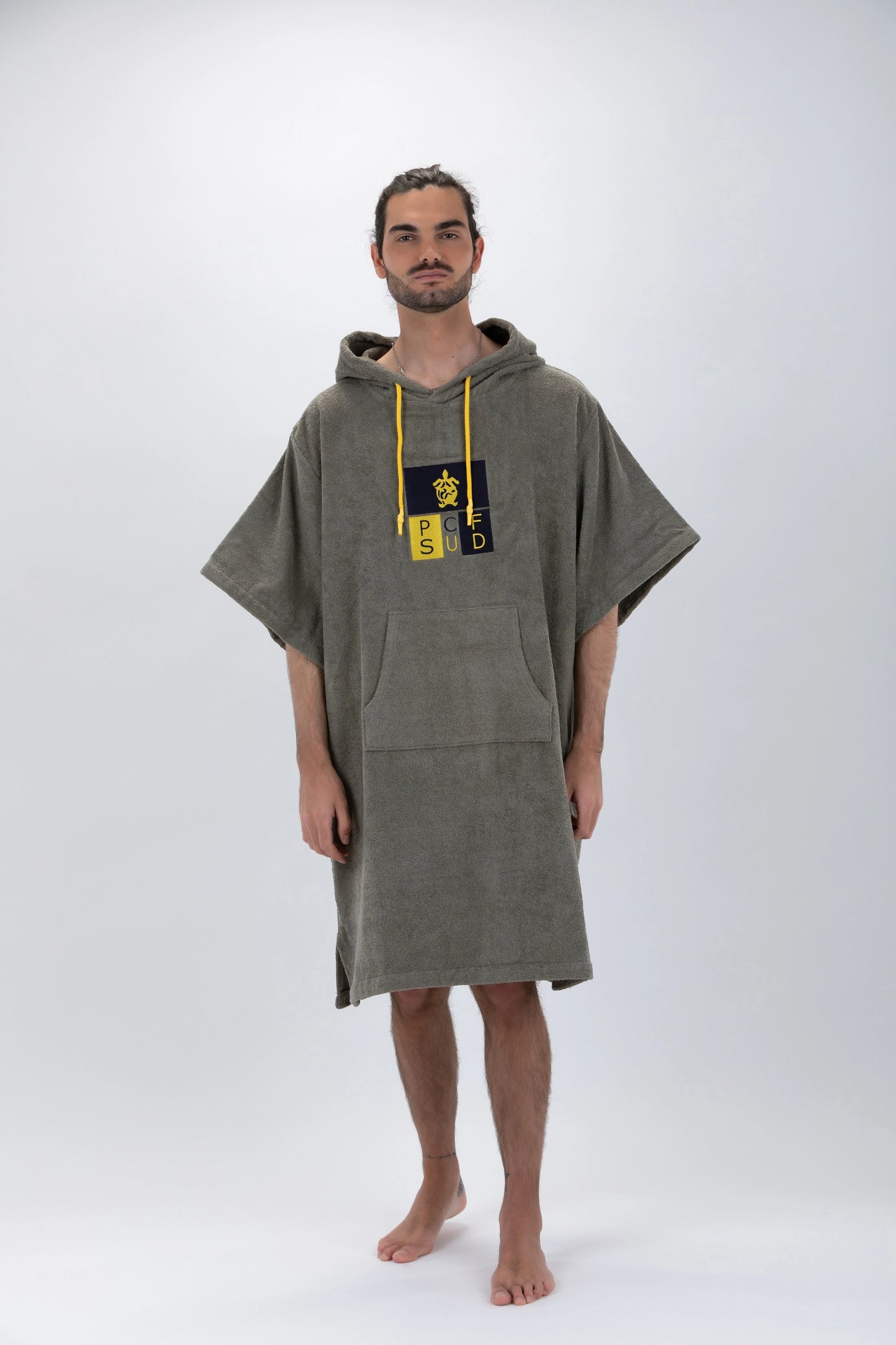 Poncho Surf Vert - Taille Unique - Coton - avec manches