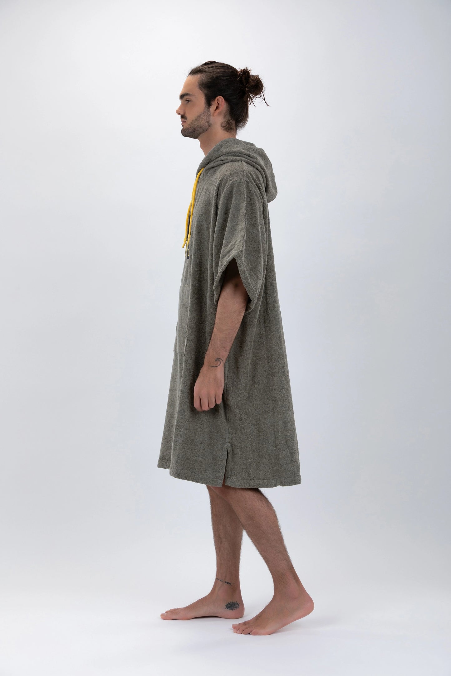 Green Surf Poncho - One Size - Cotton - with sleeves