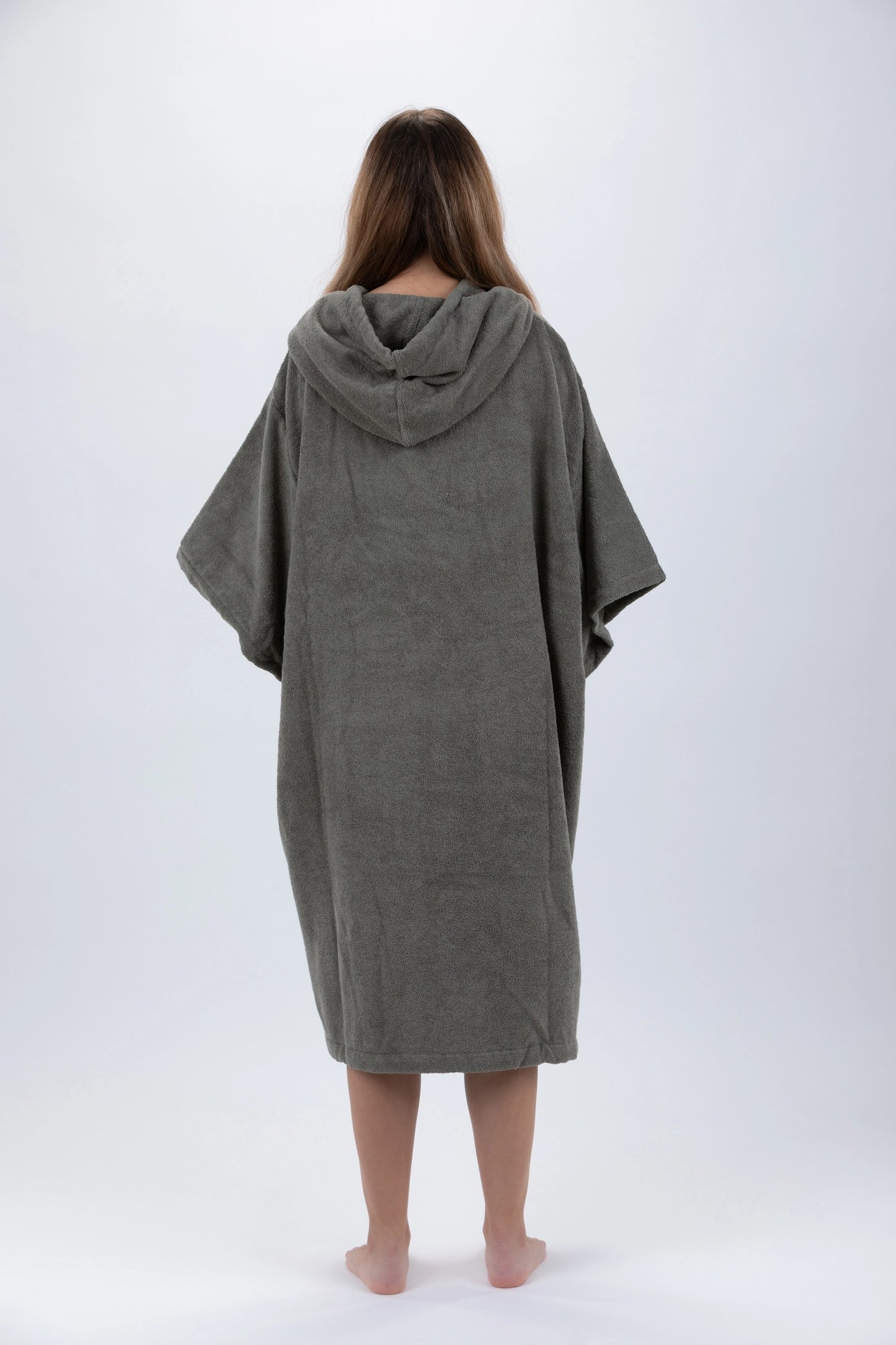 Green Surf Poncho - One Size - Cotton - with sleeves