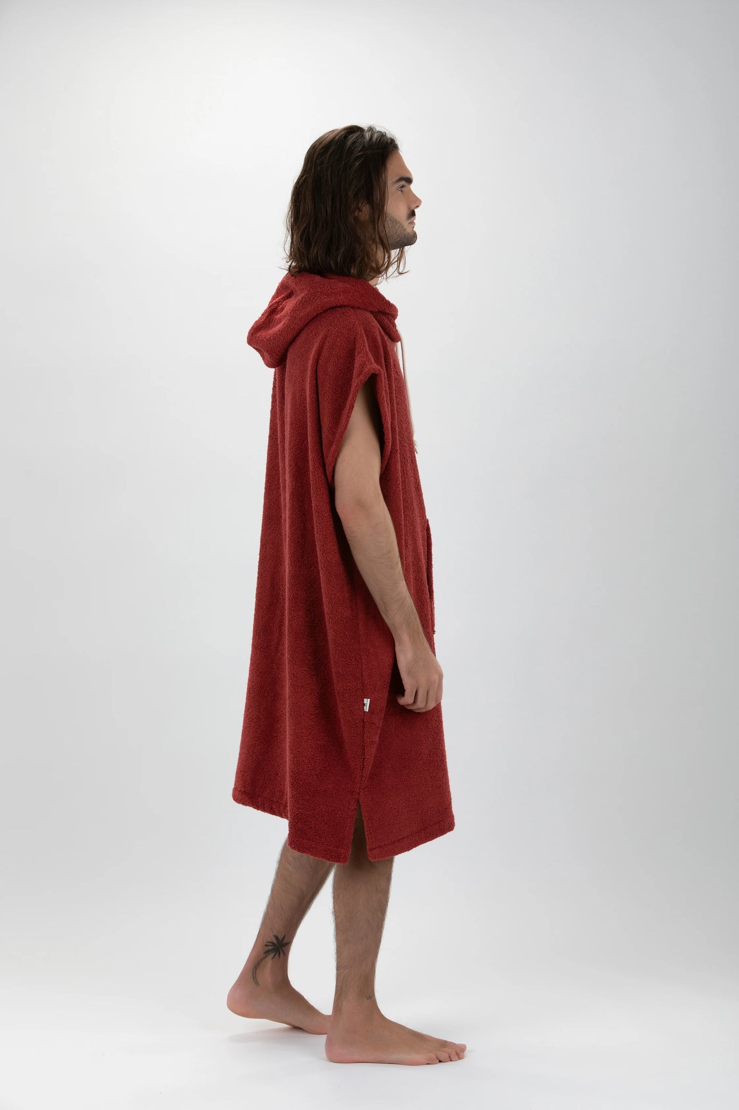 Poncho Surf Burdeos - Tamaño Ancho - Algodón - sin mangas