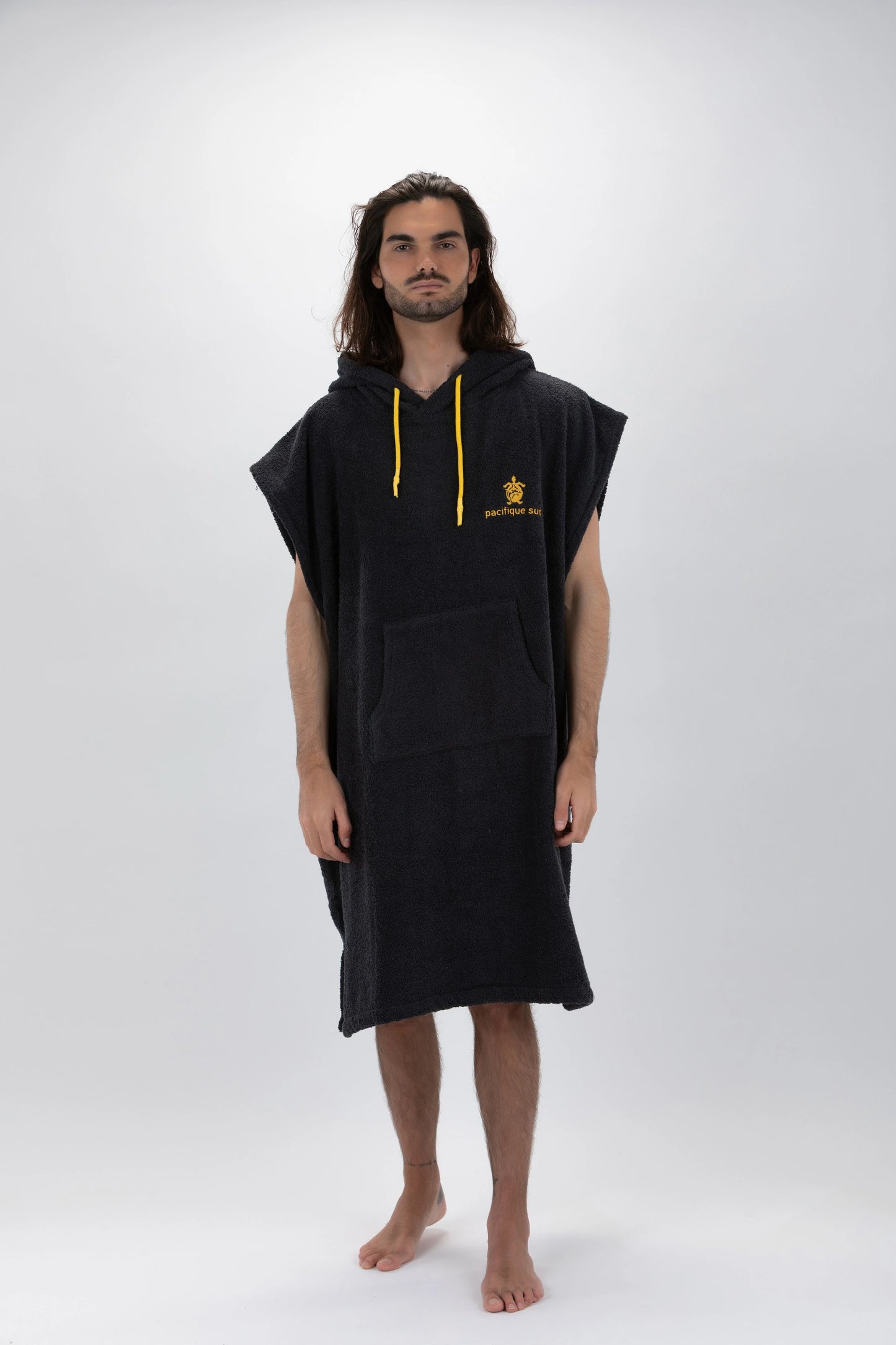 Dark Gray Surf Poncho - Large Size - Cotton - Sleeveless