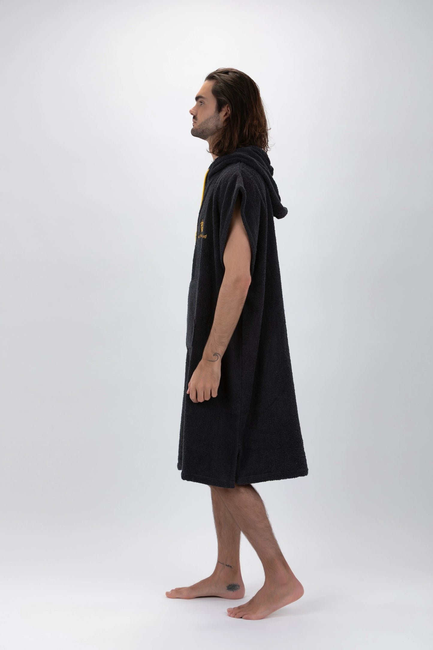 Dark Gray Surf Poncho - Large Size - Cotton - Sleeveless