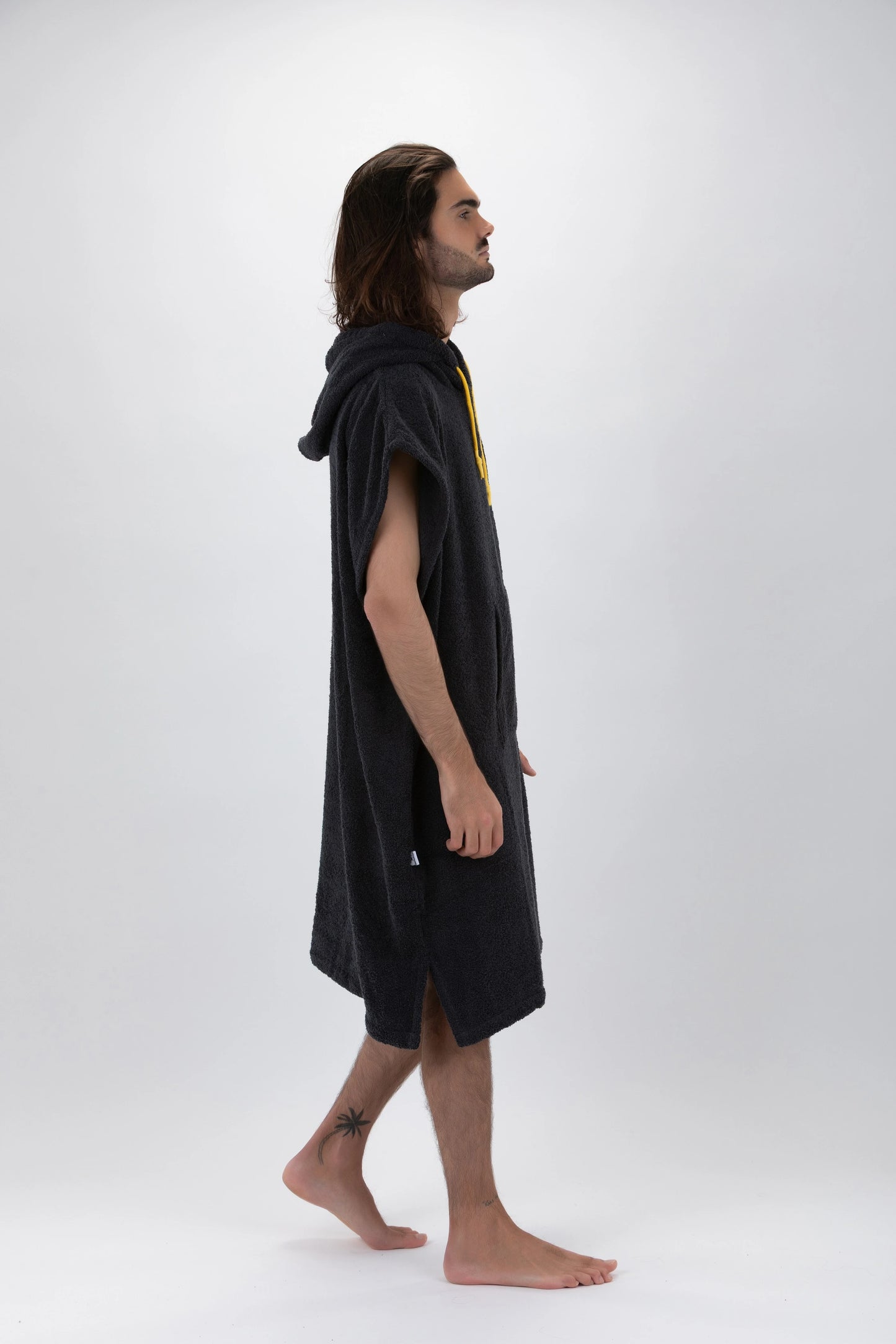 Dark Gray Surf Poncho - Large Size - Cotton - Sleeveless