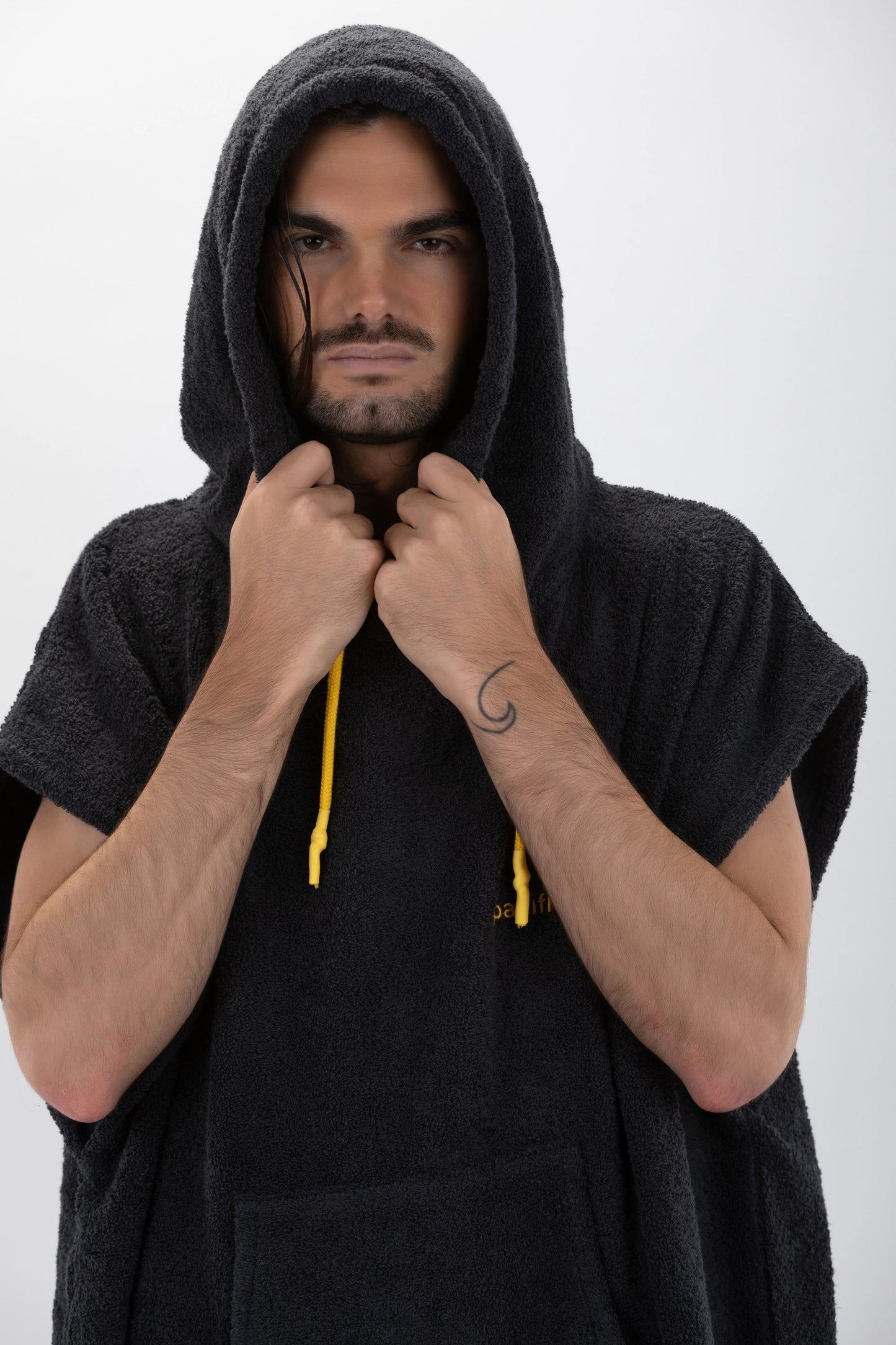 Dark Gray Surf Poncho - Large Size - Cotton - Sleeveless