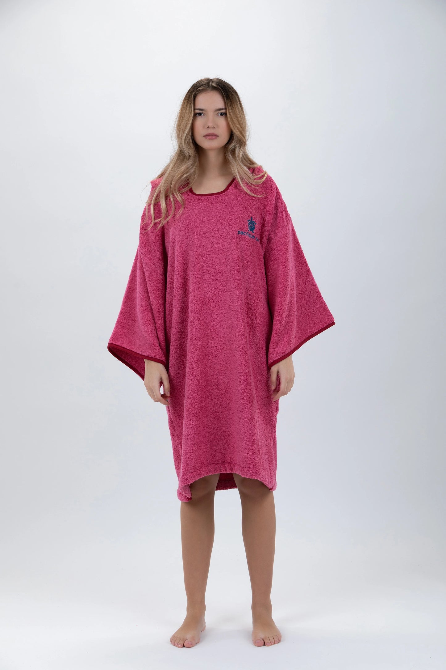 Pink Surf Poncho - One Size - Cotton - with sleeves