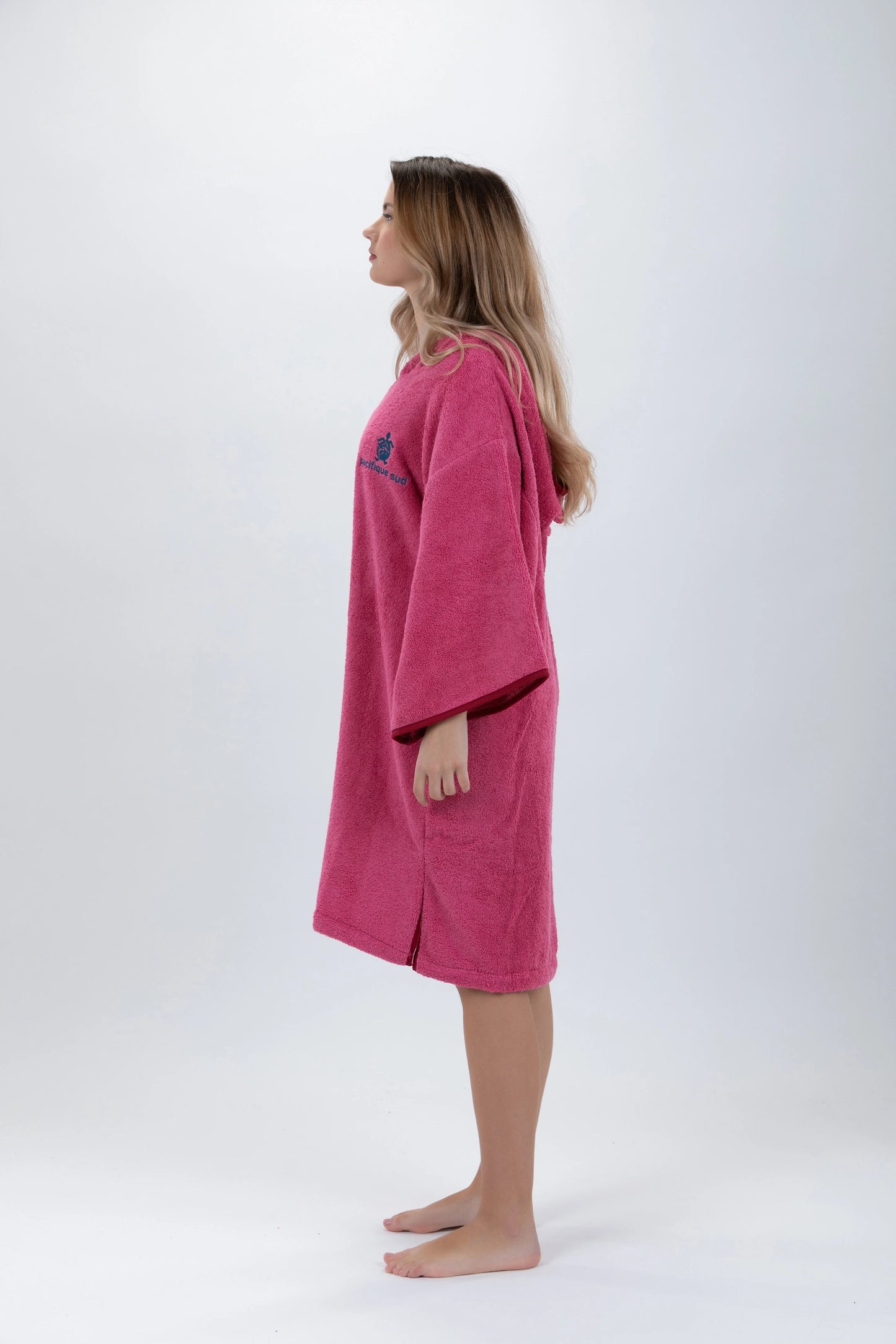 Pink Surf Poncho - One Size - Cotton - with sleeves