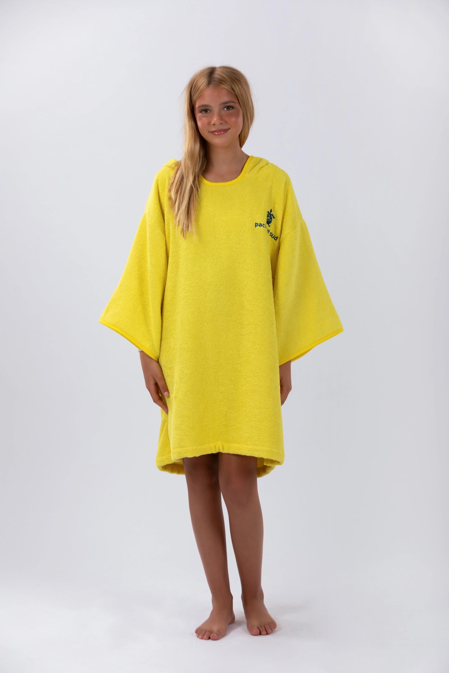 Poncho Surf Kids - Gelb - Baumwolle - Mit Ärmeln