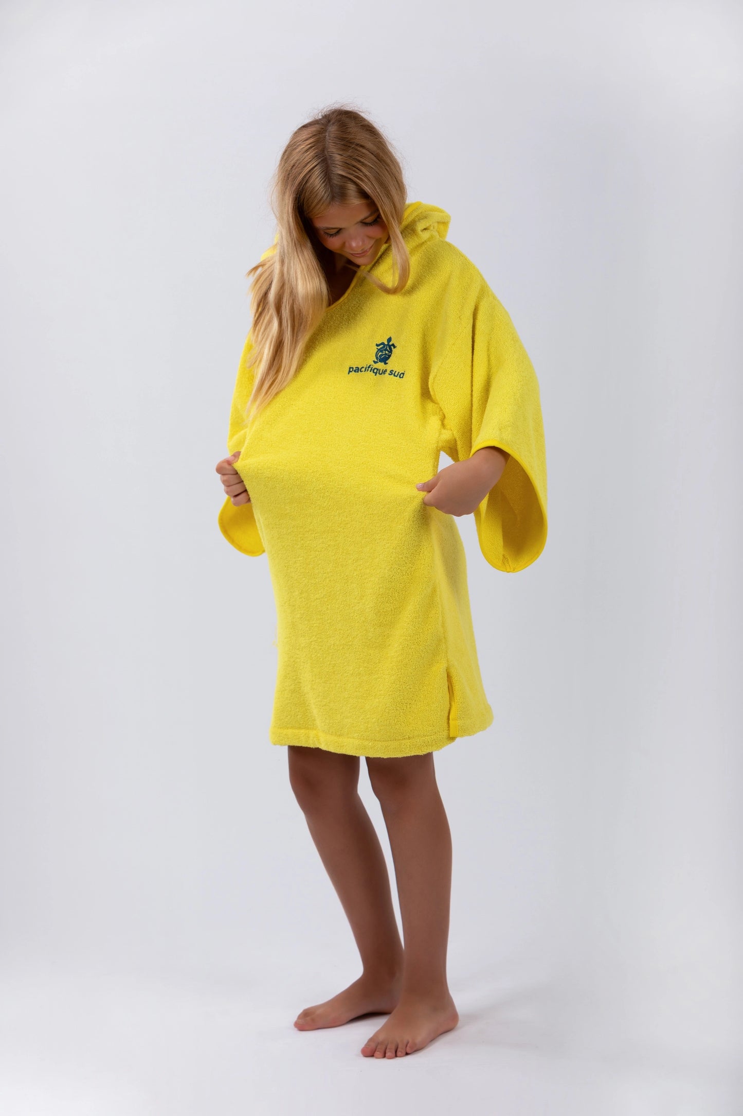 Poncho Surf Kids - Gelb - Baumwolle - Mit Ärmeln