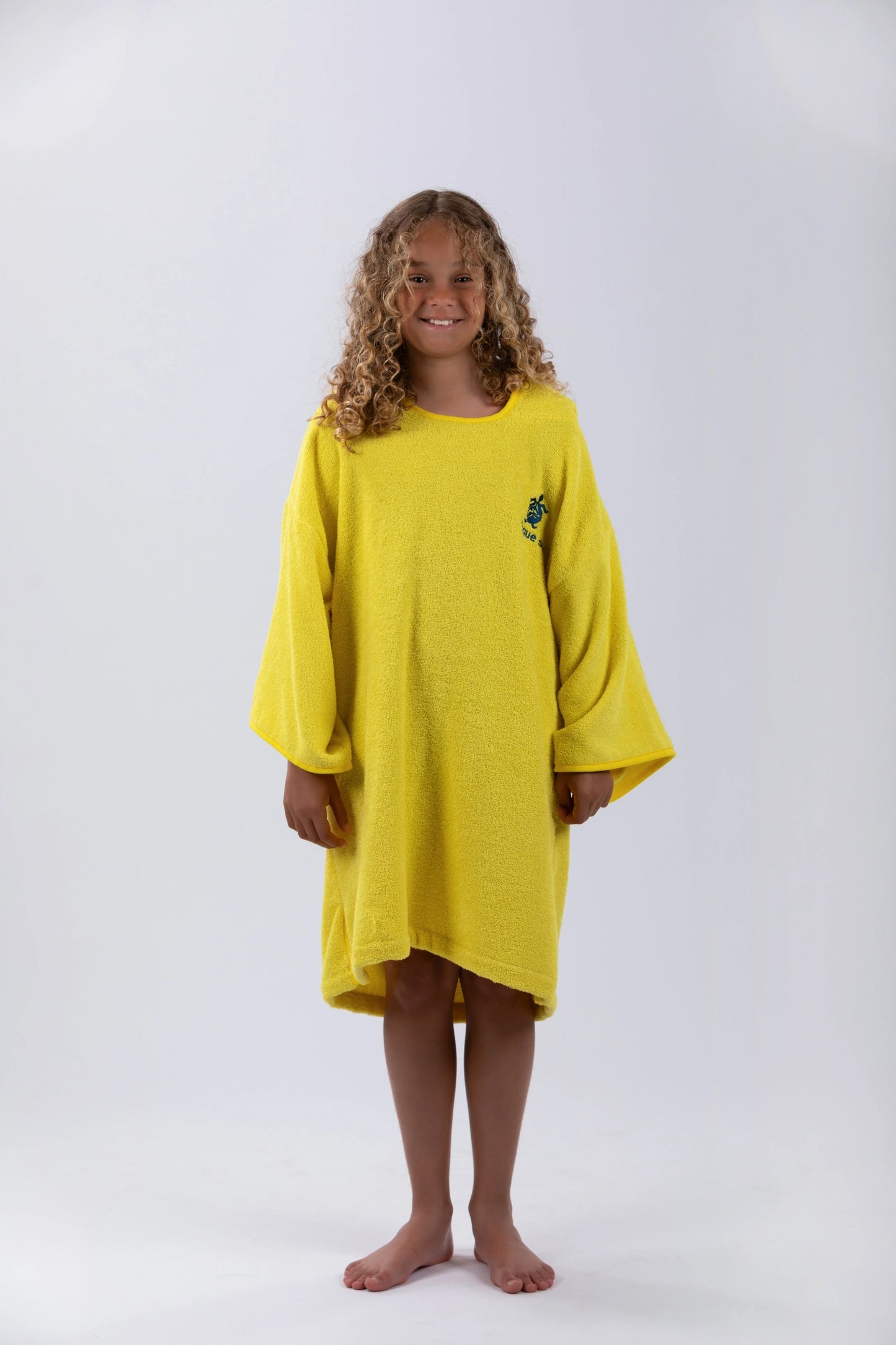 Poncho Surf Kids - Gelb - Baumwolle - Mit Ärmeln