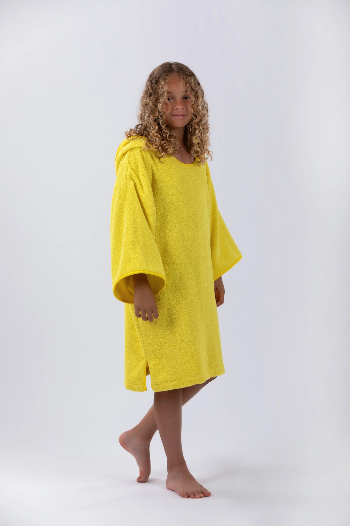 Poncho Surf Kids - Gelb - Baumwolle - Mit Ärmeln