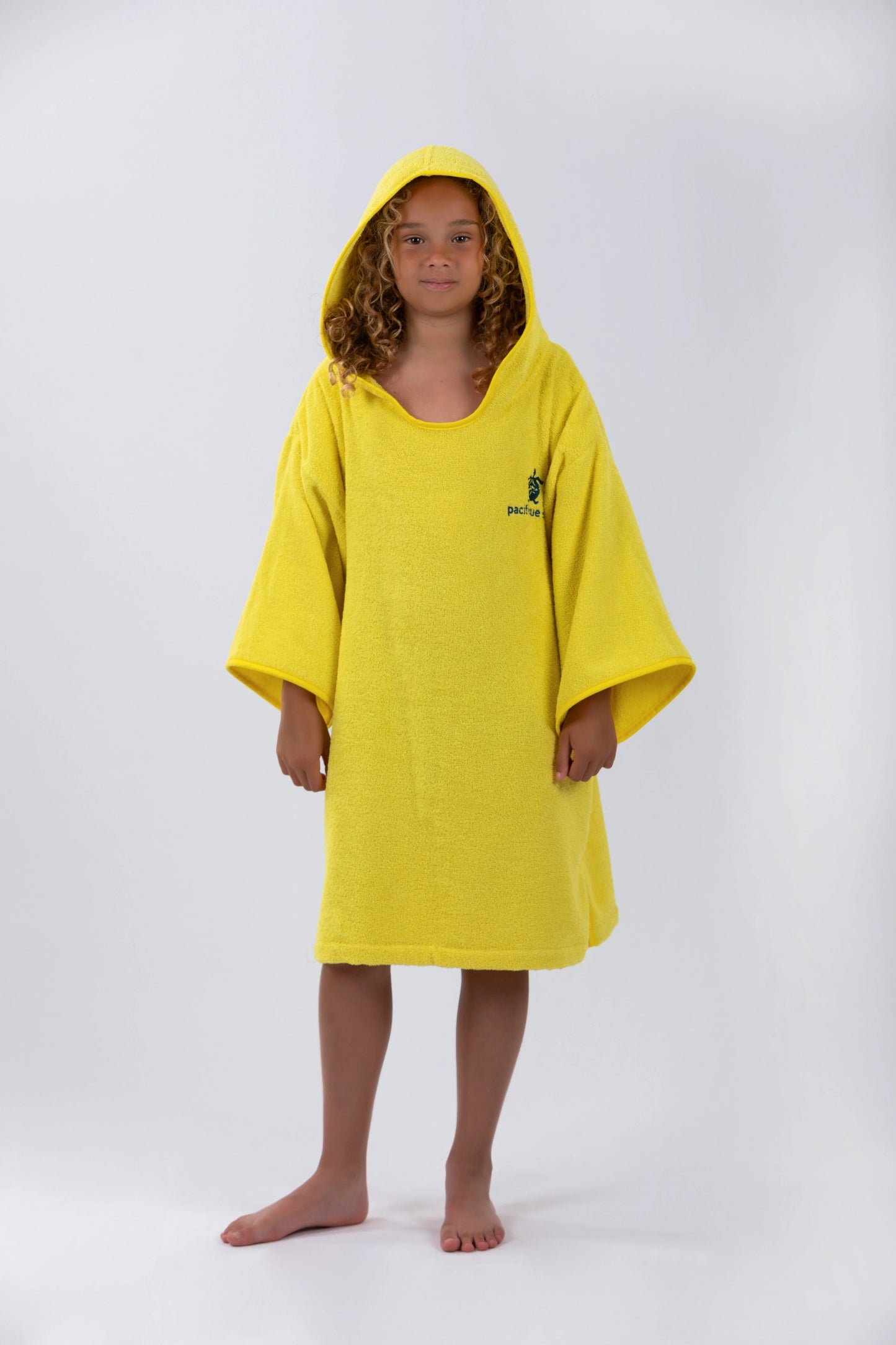Poncho Surf Kids - Gelb - Baumwolle - Mit Ärmeln