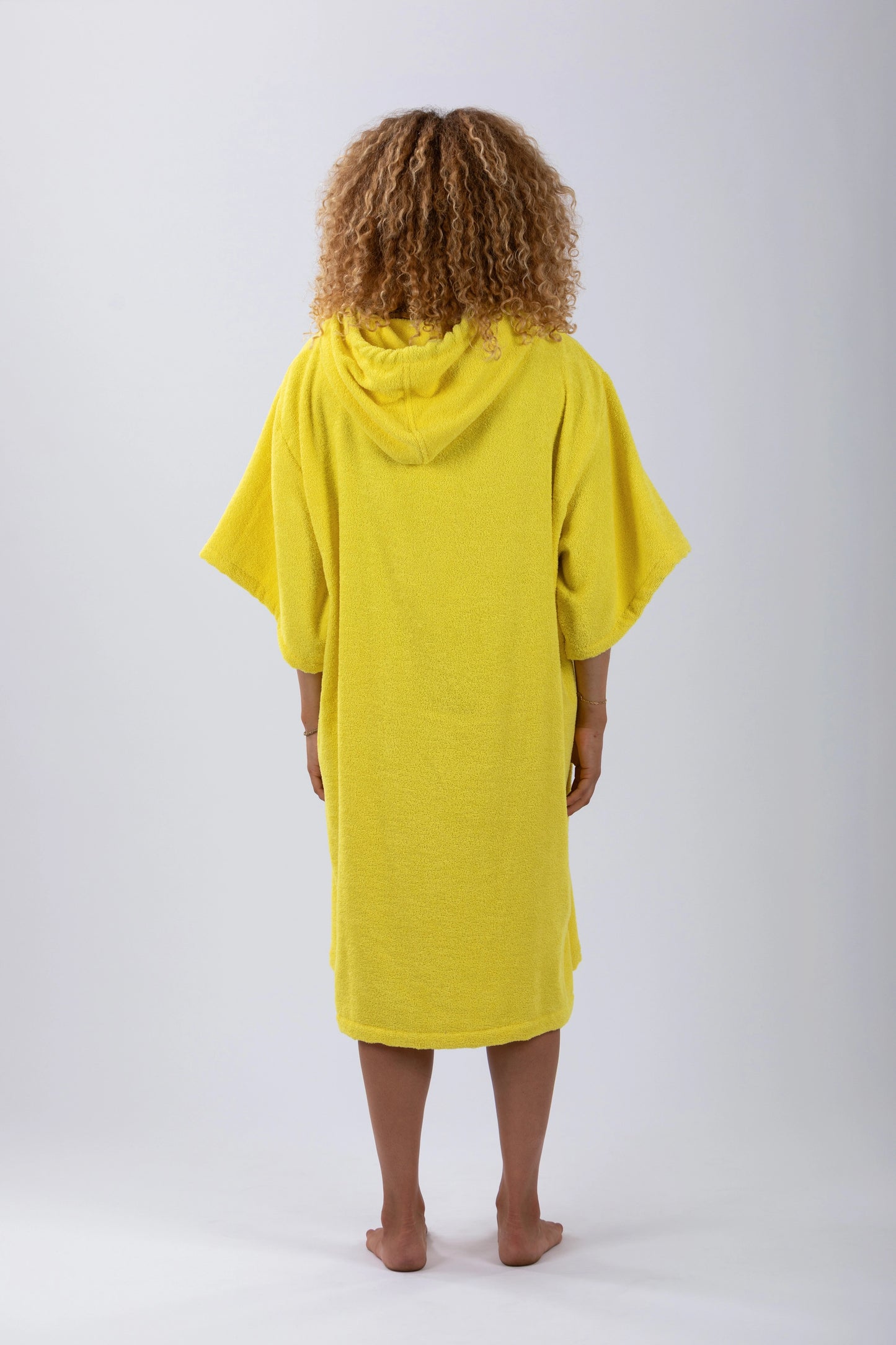 Surf Poncho Giallo - Taglia Unica - Cotone - con maniche