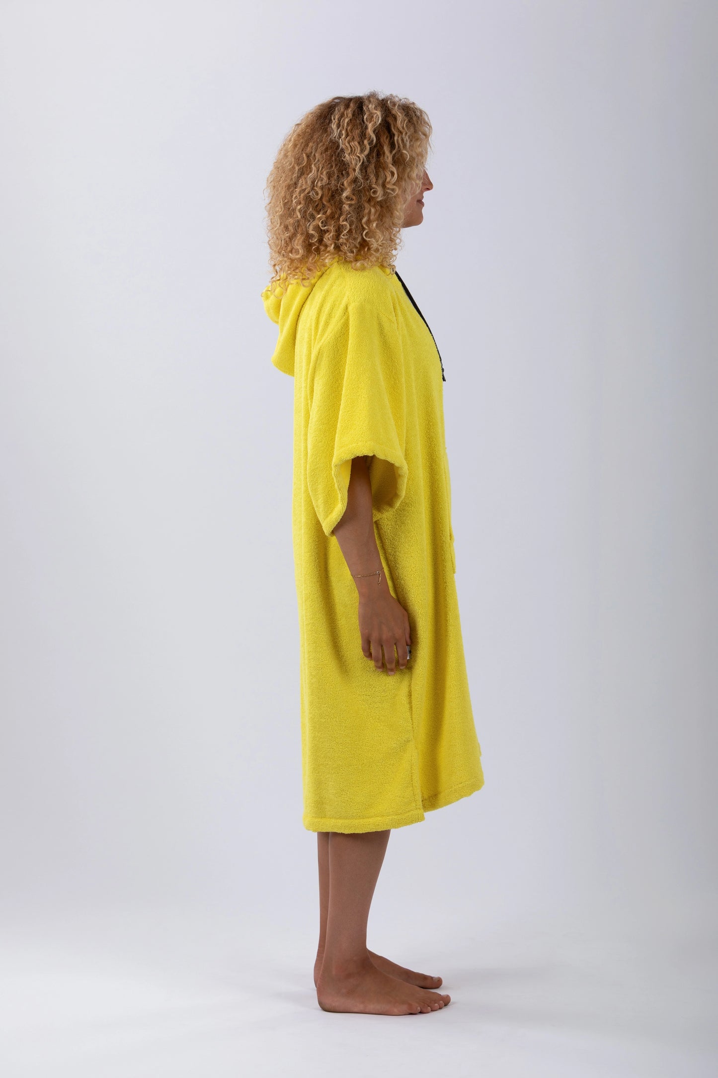 Surf Poncho Giallo - Taglia Unica - Cotone - con maniche