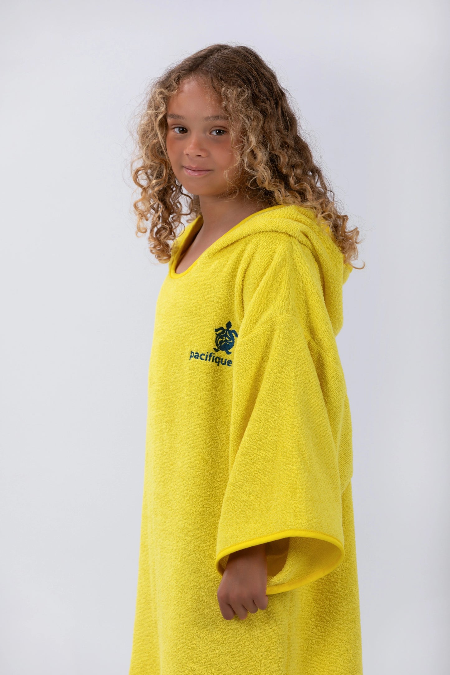 Poncho Surf Kids - Gelb - Baumwolle - Mit Ärmeln
