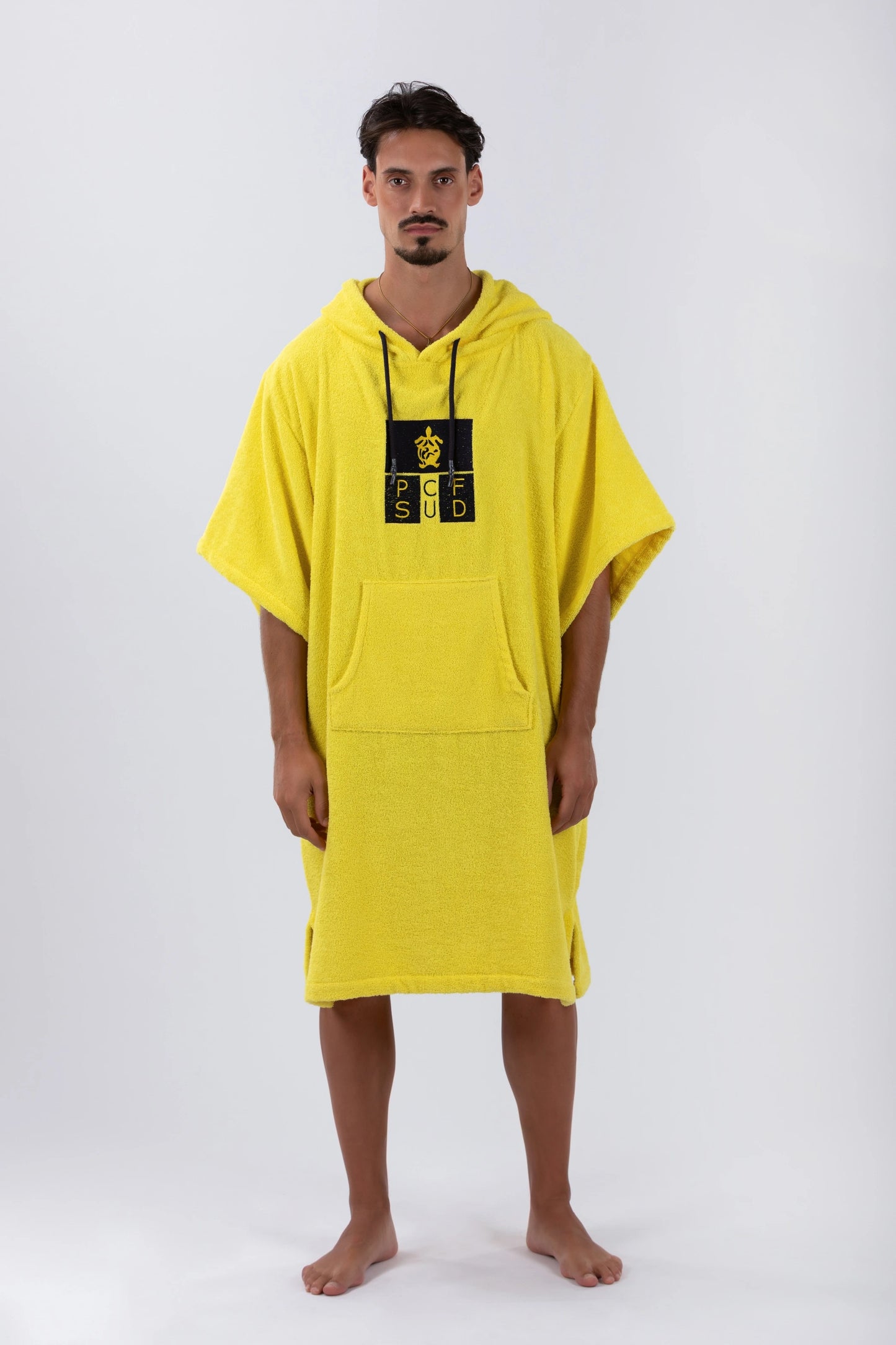 Surf Poncho Giallo - Taglia Unica - Cotone - con maniche