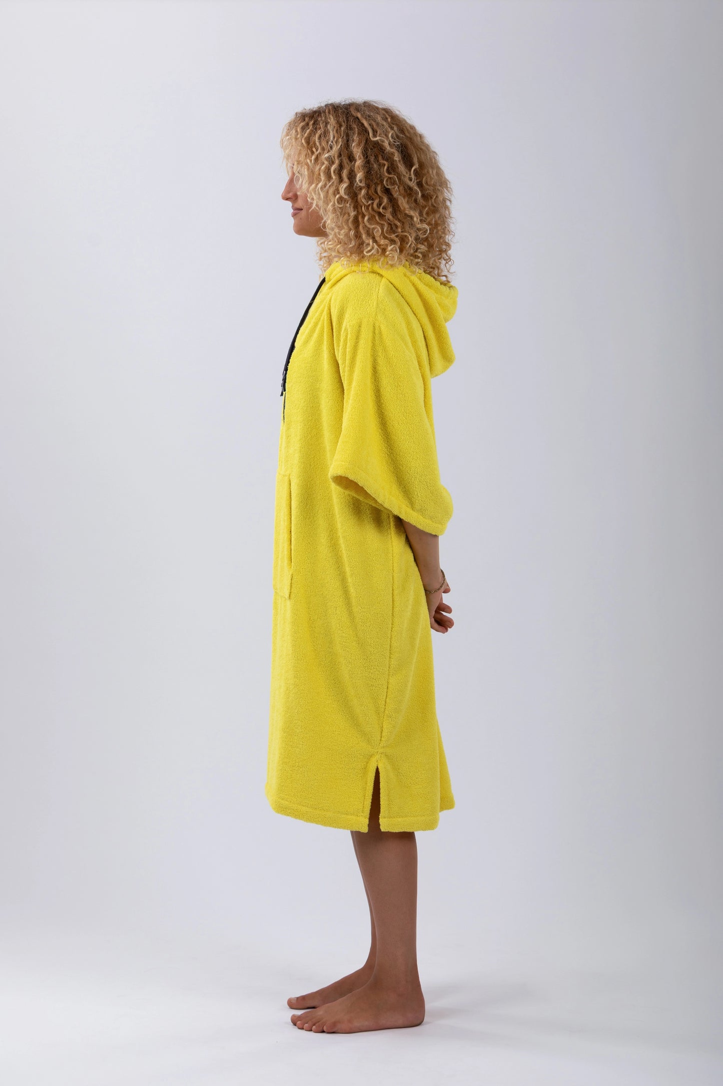 Surf Poncho Giallo - Taglia Unica - Cotone - con maniche