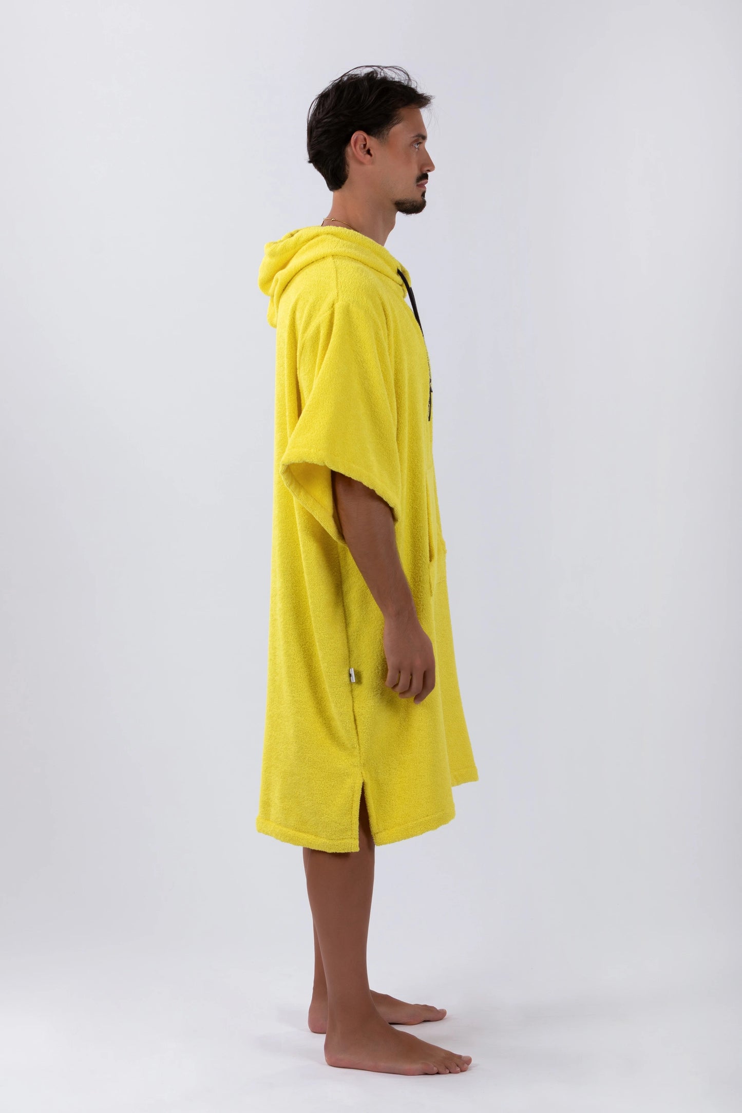 Surf Poncho Giallo - Taglia Unica - Cotone - con maniche