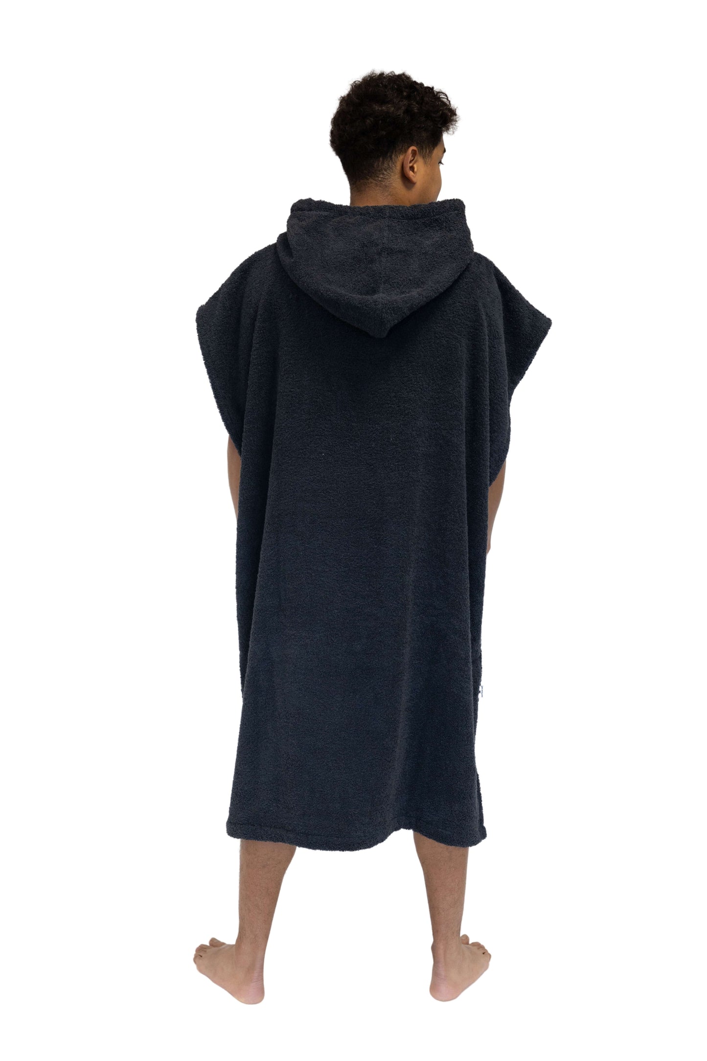 Poncho Surf Cinza Escuro - Tamanho Largo - Algodão - Sem mangas