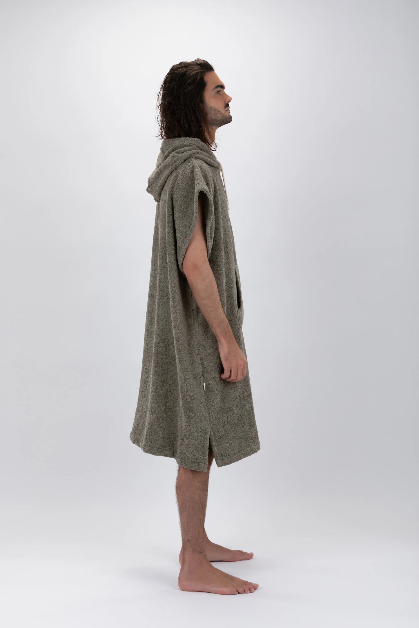 Green Surf Poncho - Large Size - Cotton - Sleeveless