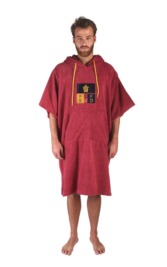 Bordeaux Surf Poncho - One Size - Cotton - with sleeves