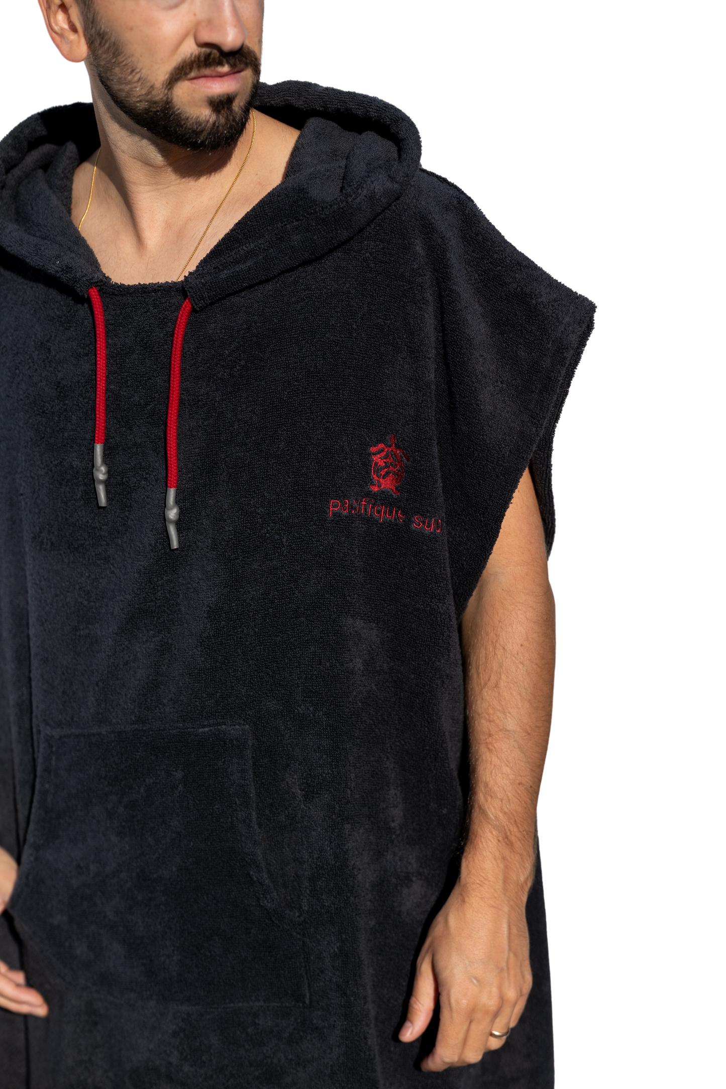  Poncho Surf Cinza Escuro sem mangas